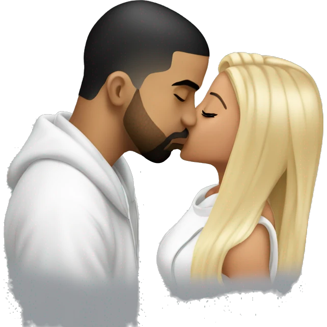 Drake kissing kanye emoji