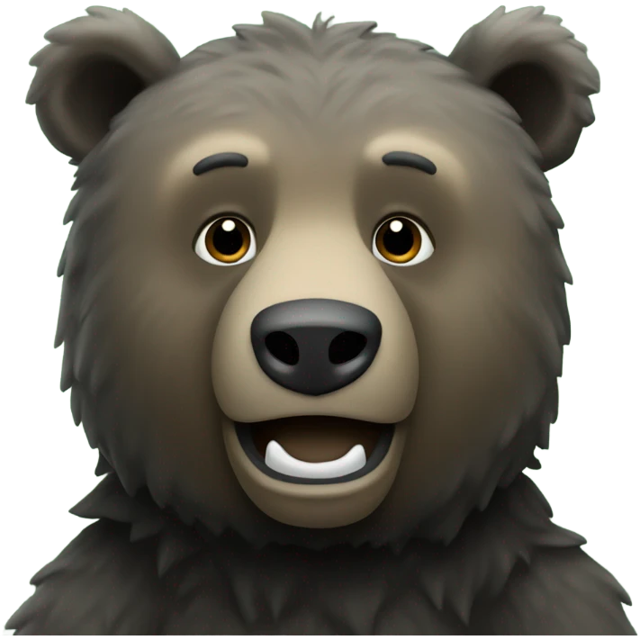 Baylor University Black Bear that looks singed / slightly burned emoji