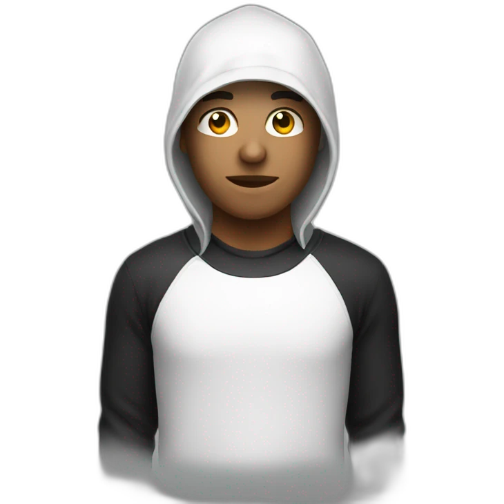 thief wearing a stride black and white shirt emoji