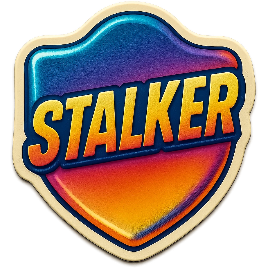 a sticker of a stalker badge emoji