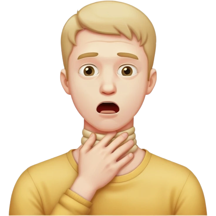 Man choking him self of the neck emoji
