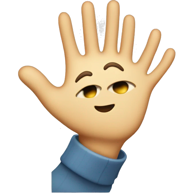 wide eyed face with high five emoji