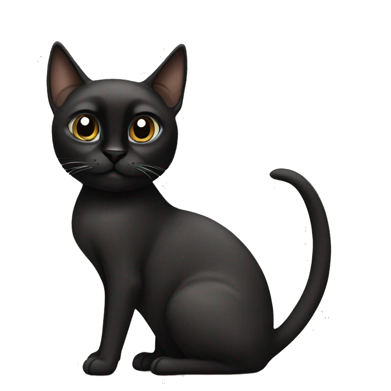 All black Siamese cat emoji