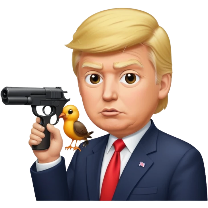 Donald trump shooting a bird emoji