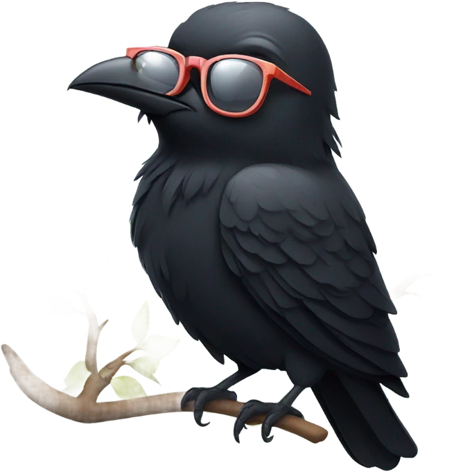 Crow with glasses emoji