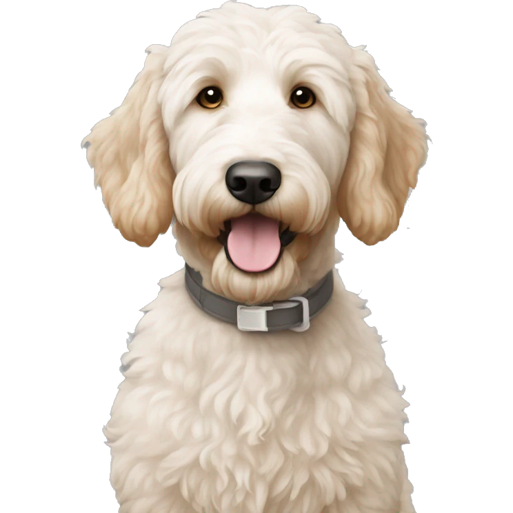 White Goldendoodle with light brown marks emoji