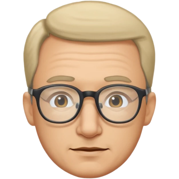 Emoli hombre con lentes poco cabello y nariz grande emoji