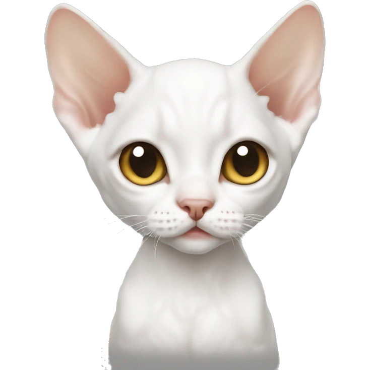 White Devon Rex kitten emoji