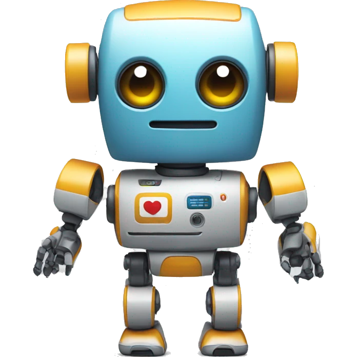 cute robot with youtube as torso emoji