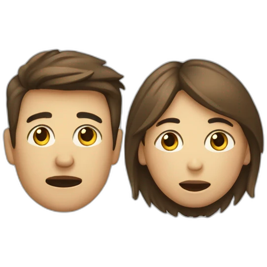 femme qui pleure et et homme vient las secourire emoji