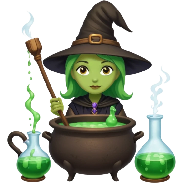 green witch cooking potion emoji