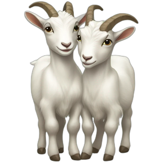 2 goats hug emoji