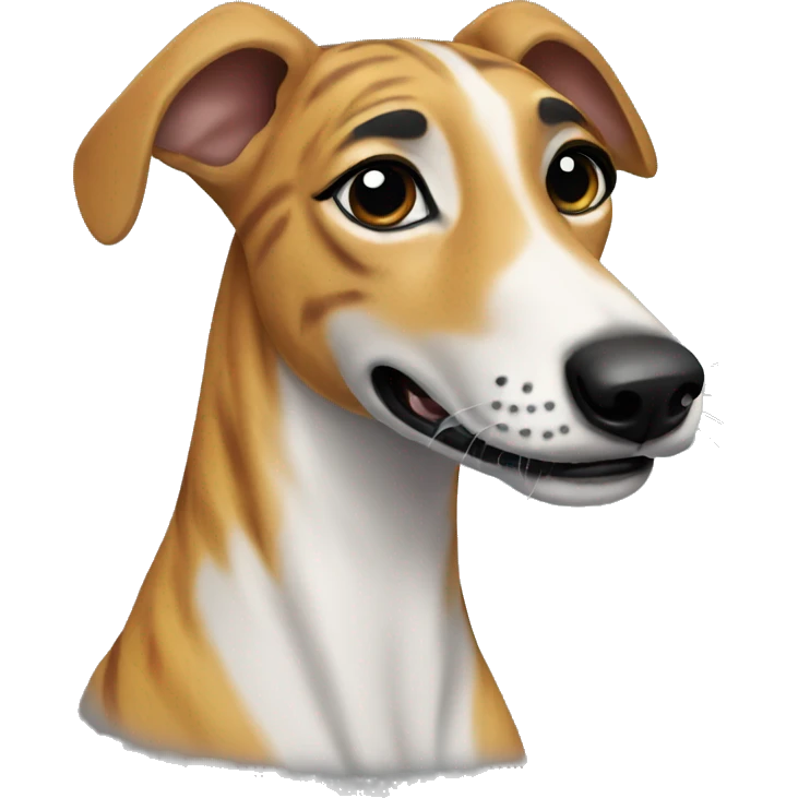  tiger greyhound with black nose emoji