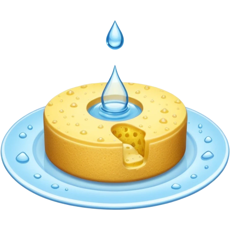 plate with water drop and sponge emoji