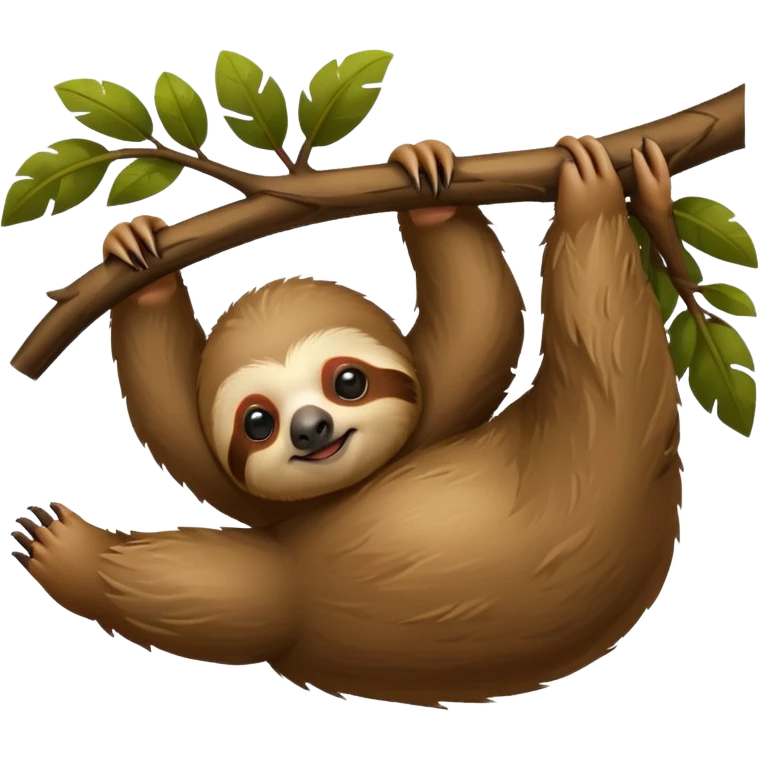 baby sloth on the tree emoji