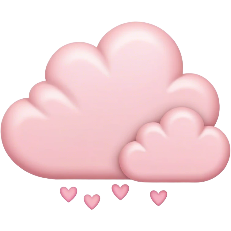 Cloud around pastel pink hearts emoji