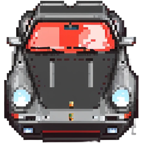 Black Porsche 911 with red details emoji