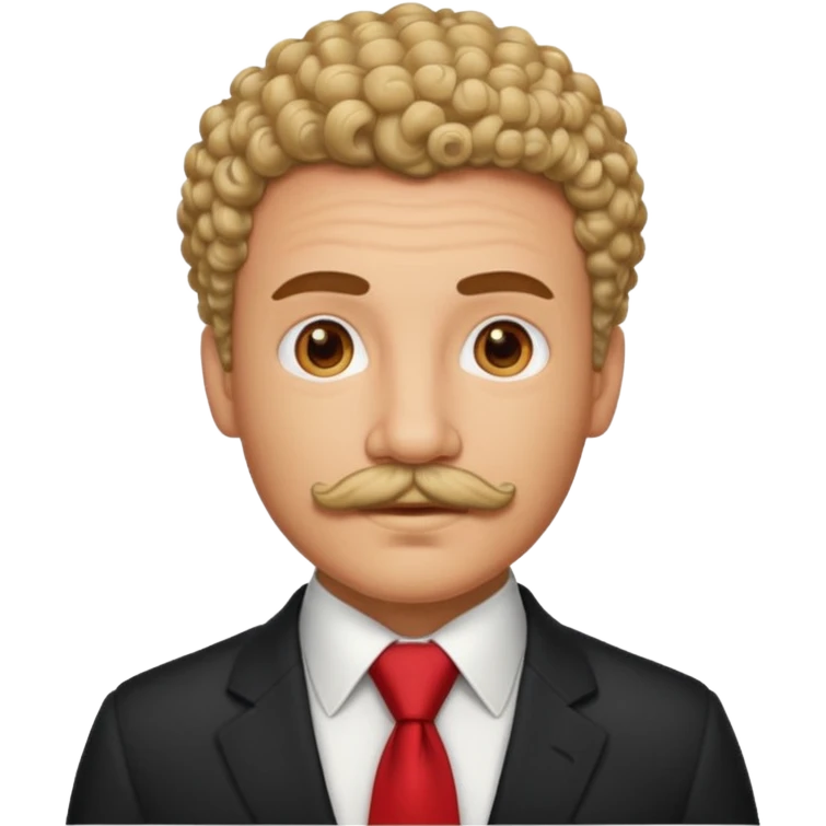 Man with curly mustache & red tie emoji