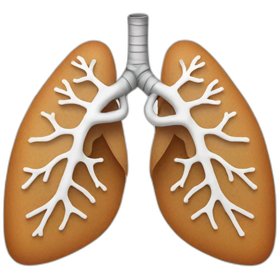 A pair of lungs with a happy face emoji