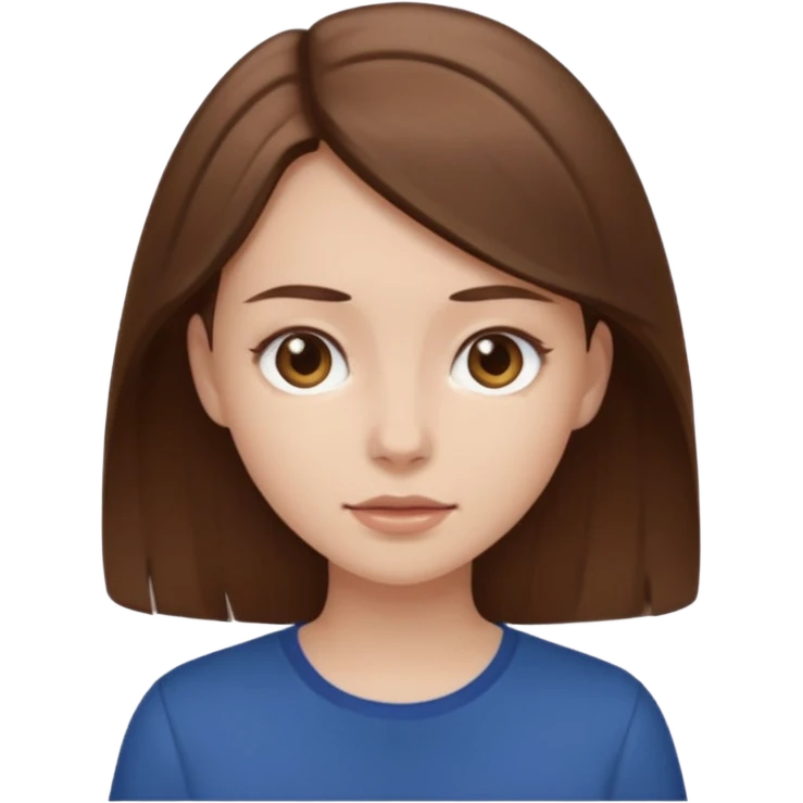 Pale girl brown hair and wearing brown shirt  emoji