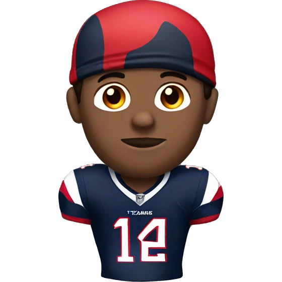Brunette man, with tan skin, wearing a Houstons Texans Jersey emoji
