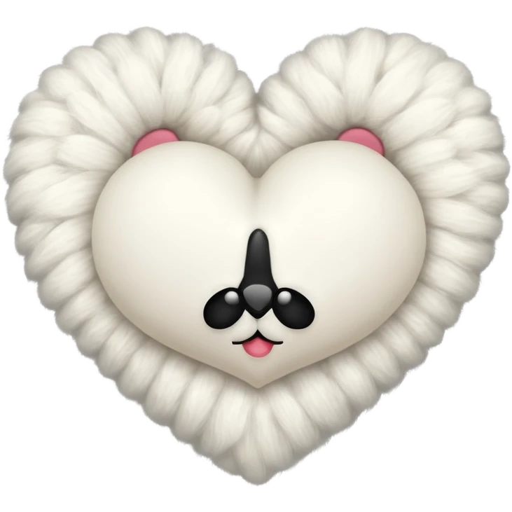 white fur heart, large clumps of wool emoji