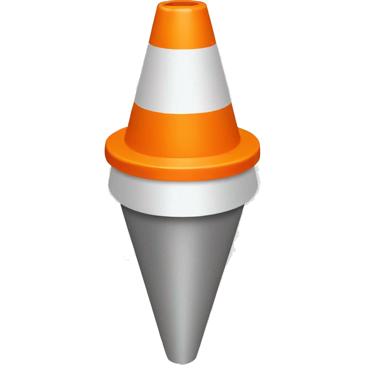 orange traffic cone with two white lines emoji