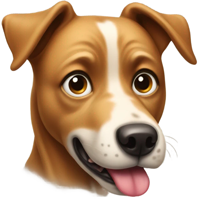 dog sticking his tongue out with big ass eyes  emoji
