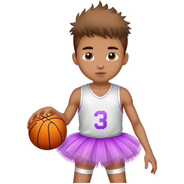 Boy basketball player in tutu emoji