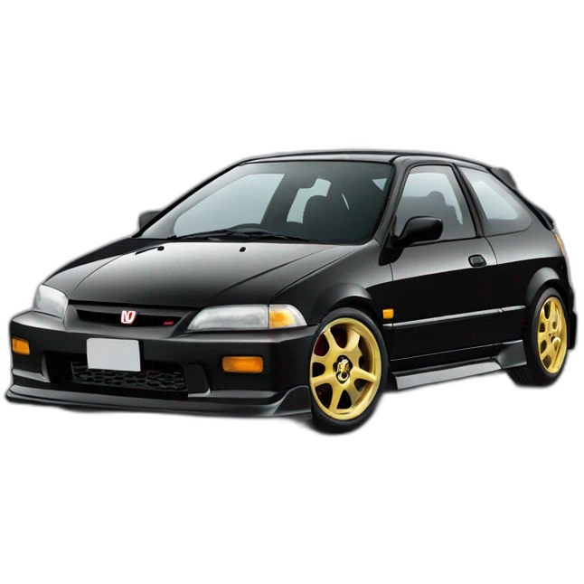 Honda-Civic-EK9, black hatchback emoji