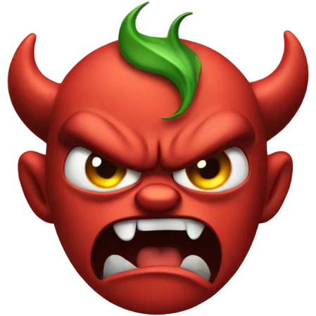 Angry devil sweating emoji