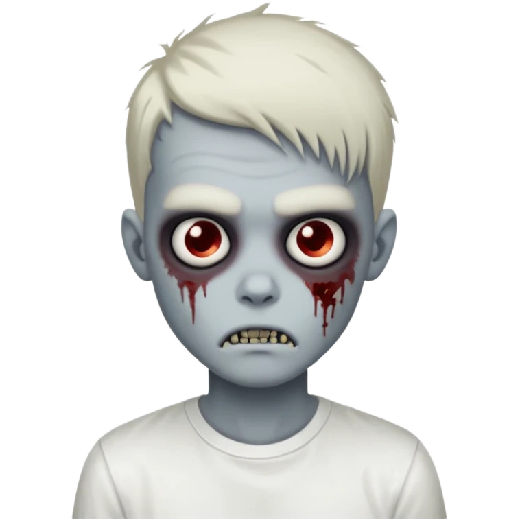 zombie boy with emo hair and white shirt emoji