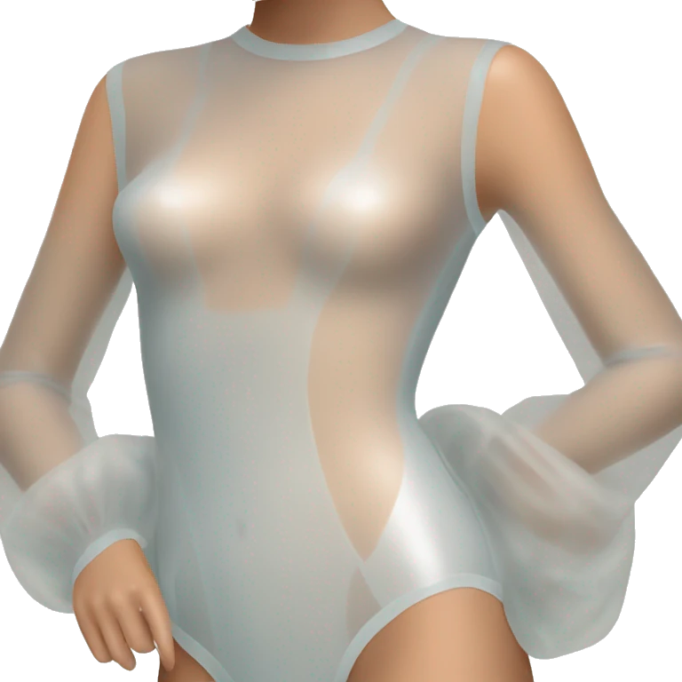 Taylor swift in a flush translucent bodysuit looking left lower third emoji