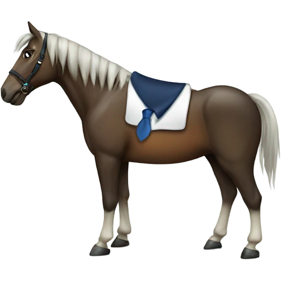 A horse wearing a tie emoji