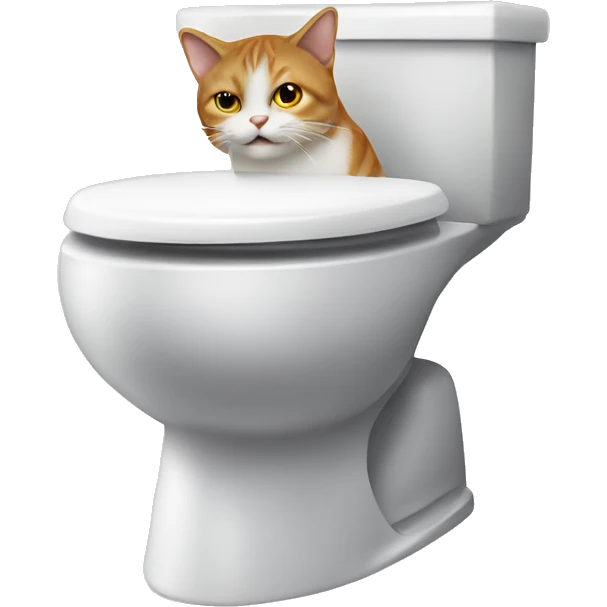 Toilet with a head of a cat emoji