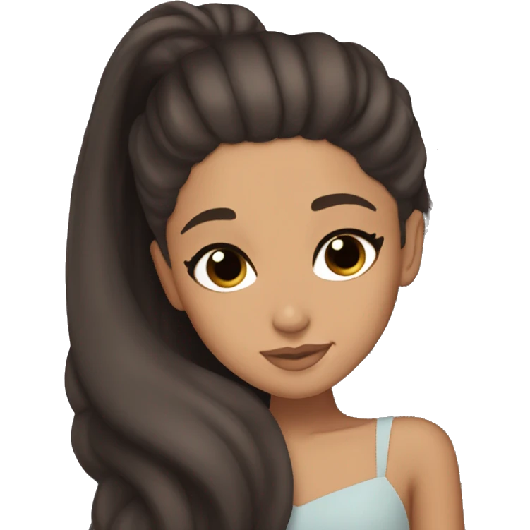 Ariana Grande sleeping dark brown hair dark brow skin  emoji