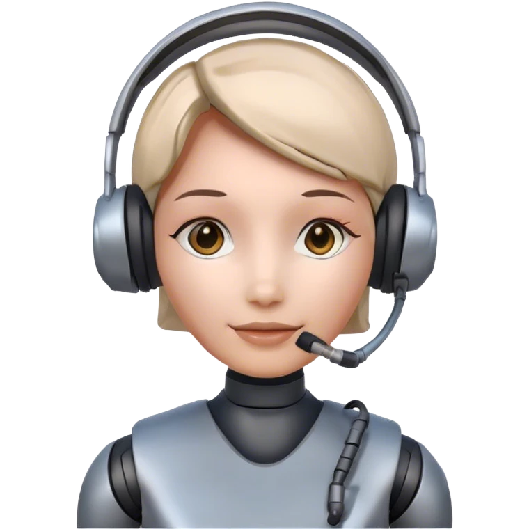 humanoid robot female, customer support emoji