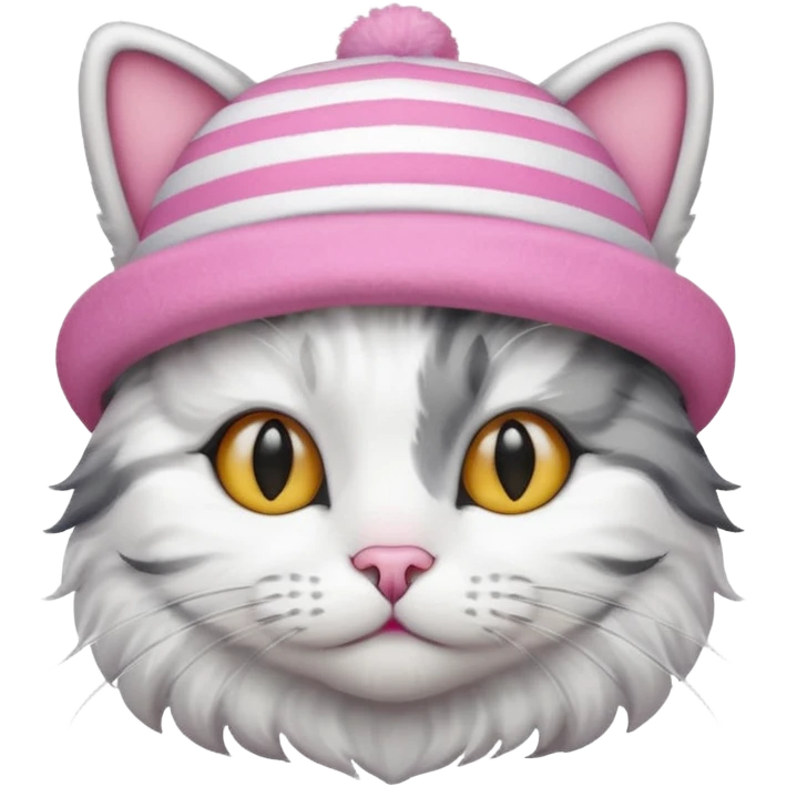 گربه باکلاه صورتی emoji