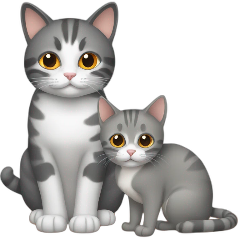 an orange and a gray cat emoji