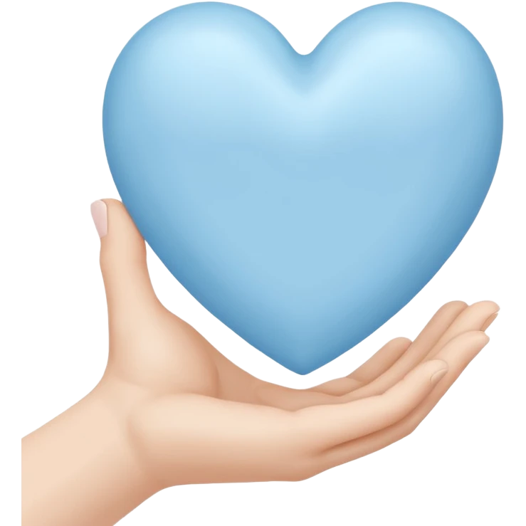 a pale blue heart in your hand  emoji