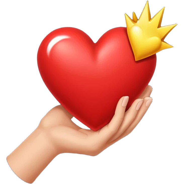 Un brazo abrazando un corazón emoji