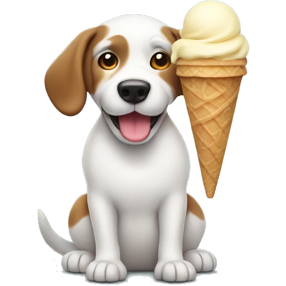Dog with ice cream  emoji