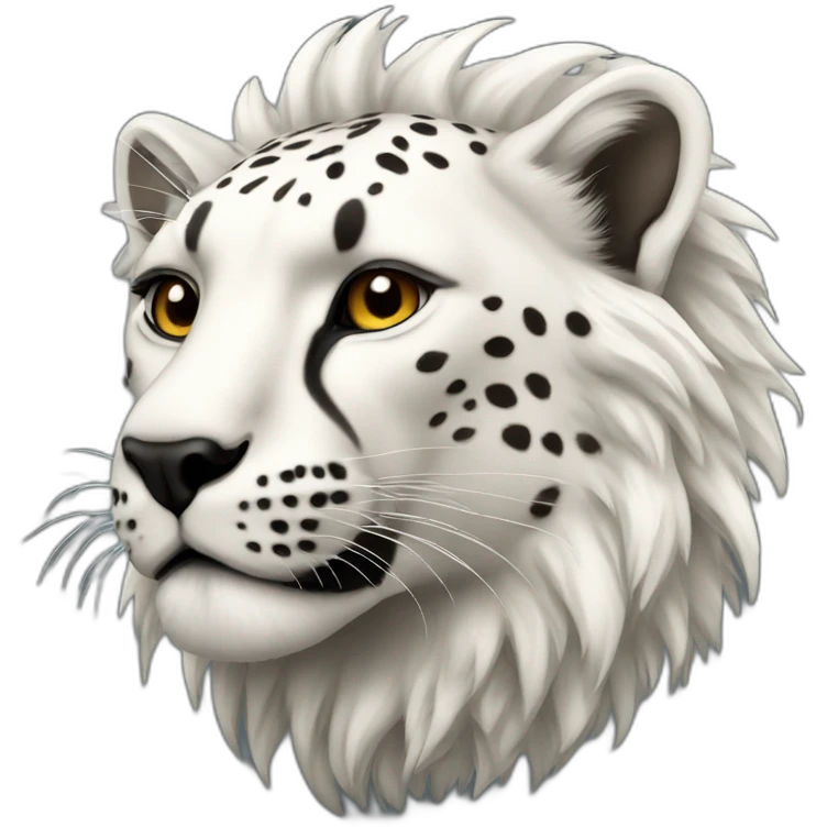 white cheetah with a black lion mane emoji