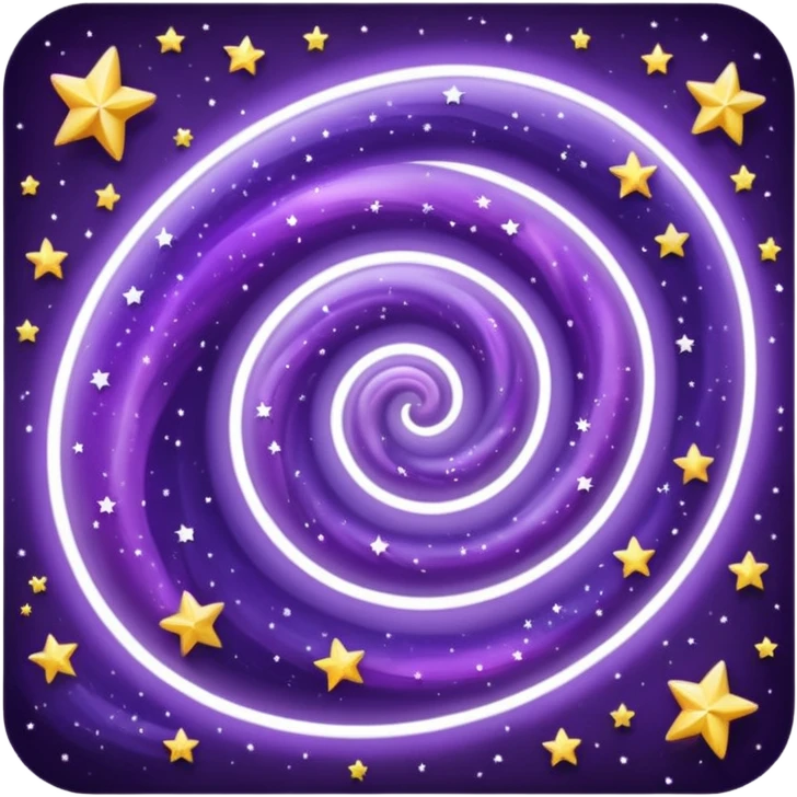 Purple Galaxy emoji with shining stars emoji