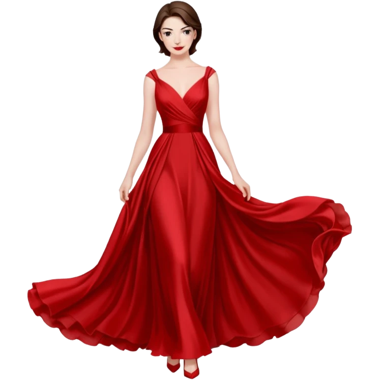Anne Hathaway in red dress emoji