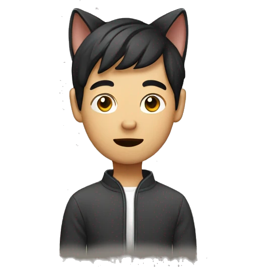 Asian man as cat emoji