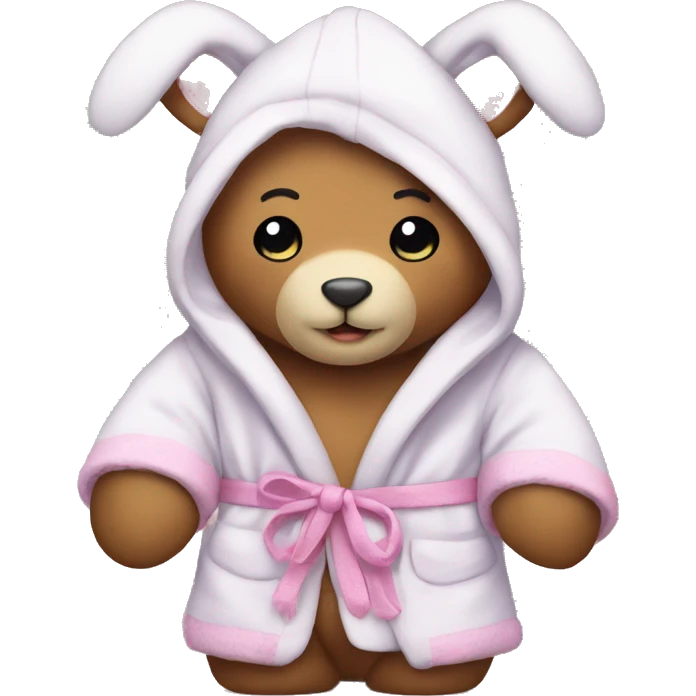 teddy bear that’s wearing a bunny dressing gown  emoji