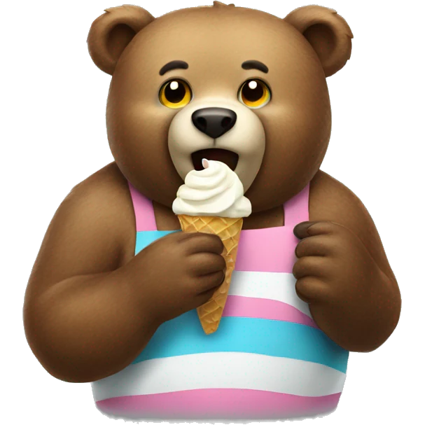 Bear eating ice cream emoji