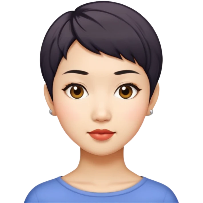 Asian woman model with pixie cut emoji