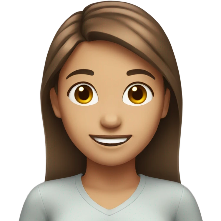 smiling girl with brown hair emoji